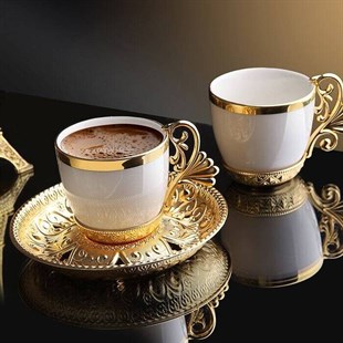Lal 6 lı Fincan Kahve Seti - Gold